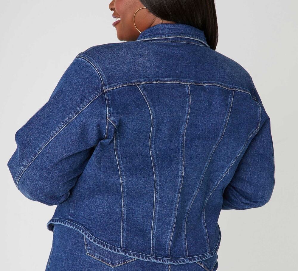 Women's Size 10/12 (Large) | Seam Detailed Dark Rinse Denim Jacket | NWT